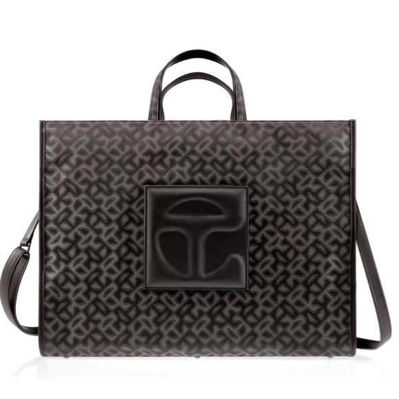 Large Telfar Jacquard Shopper - Black Monogram - Picture 1 of 4